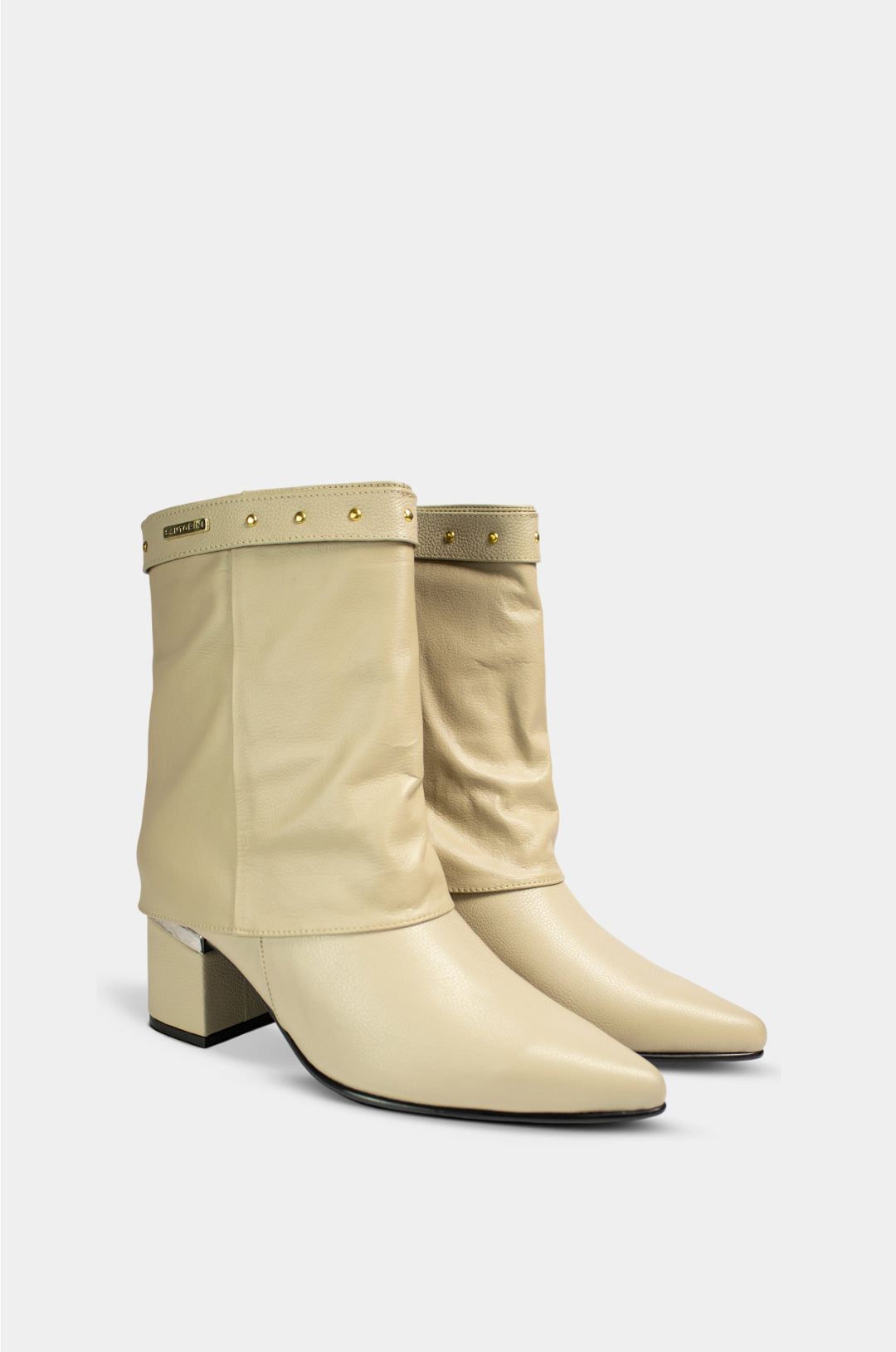 BOTINES PARA MUJER LUX CUERO BEIGE SANTORINI - vista 2