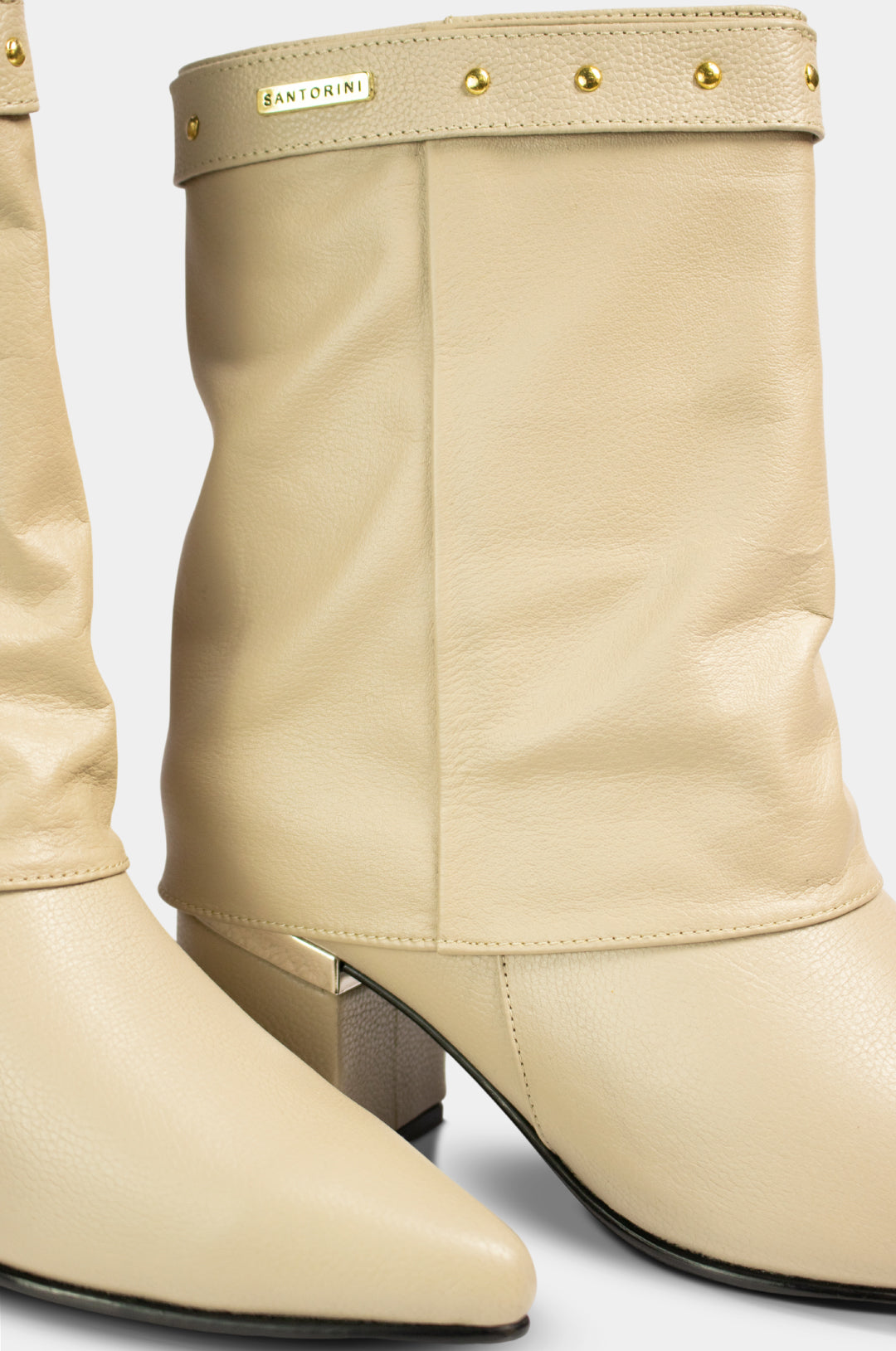 BOTINES PARA MUJER LUX CUERO BEIGE SANTORINI - vista 3