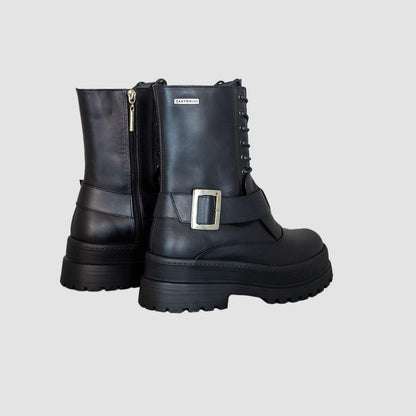 BOTINES PARA MUJER MENCIA CUERO NEGRO SANTORINI - vista 4