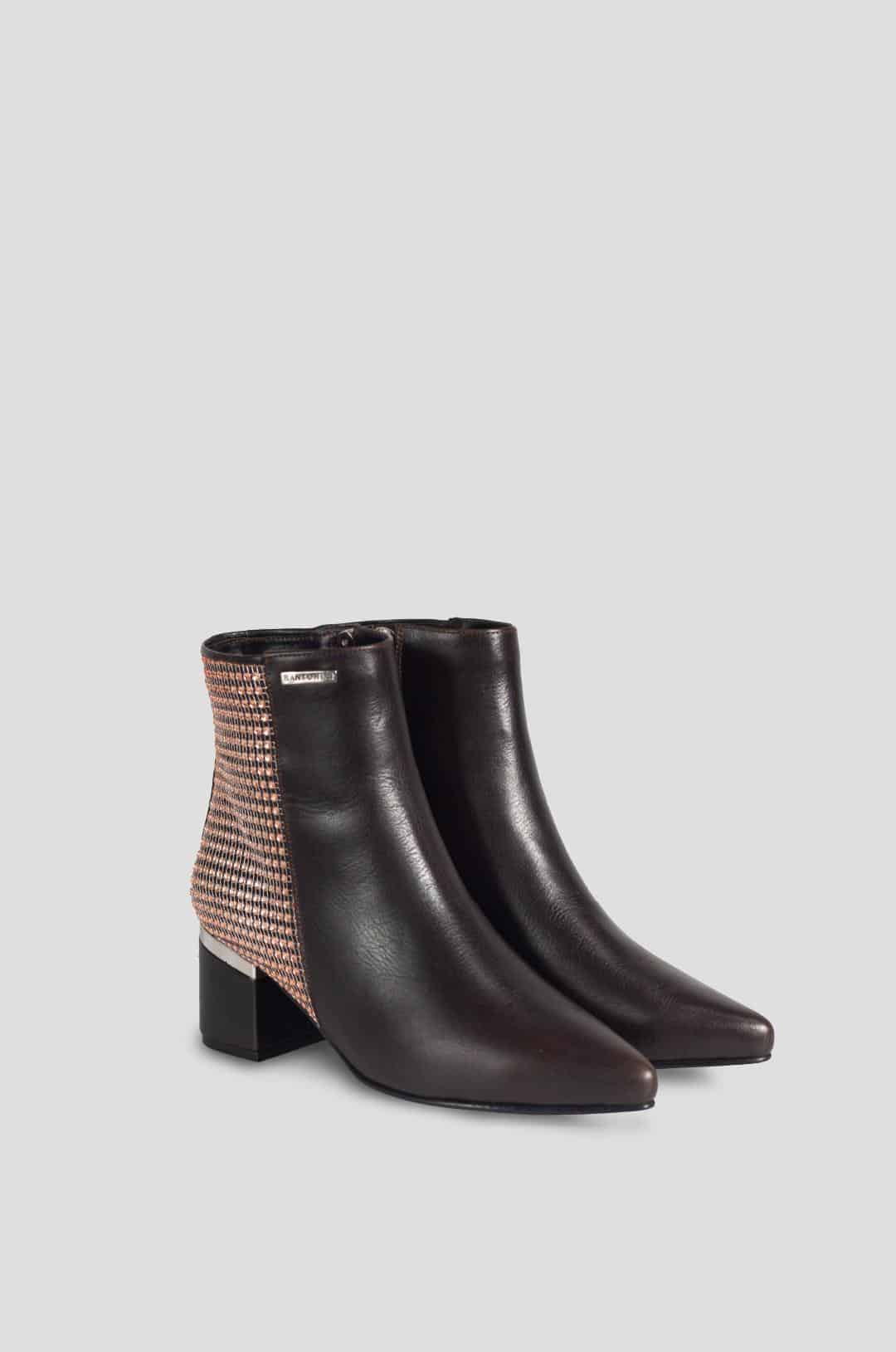 BOTINES PARA MUJER MENISA CUERO TABACO SANTORINI - vista 2