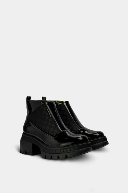 BOTINES PARA MUJER MOON CUERO NEGRO SANTORINI - vista 45 grados