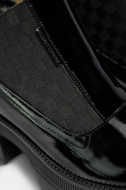BOTINES PARA MUJER MOON CUERO NEGRO SANTORINI - detalle
