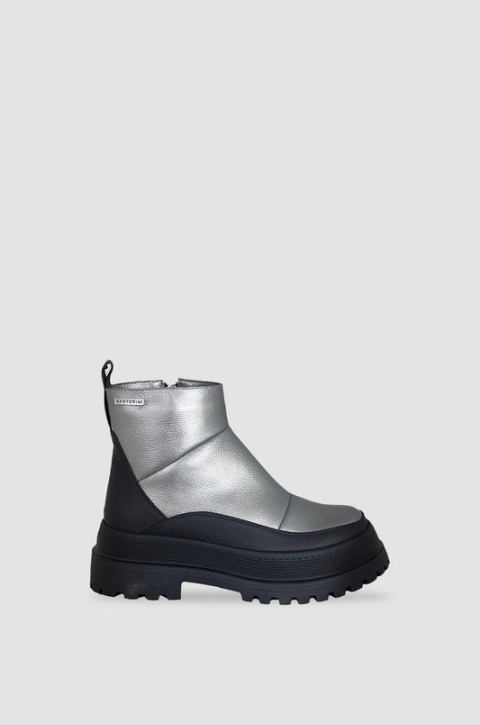 BOTINES PARA MUJER NELLY CUERO PLATA SANTORINI - vista principal