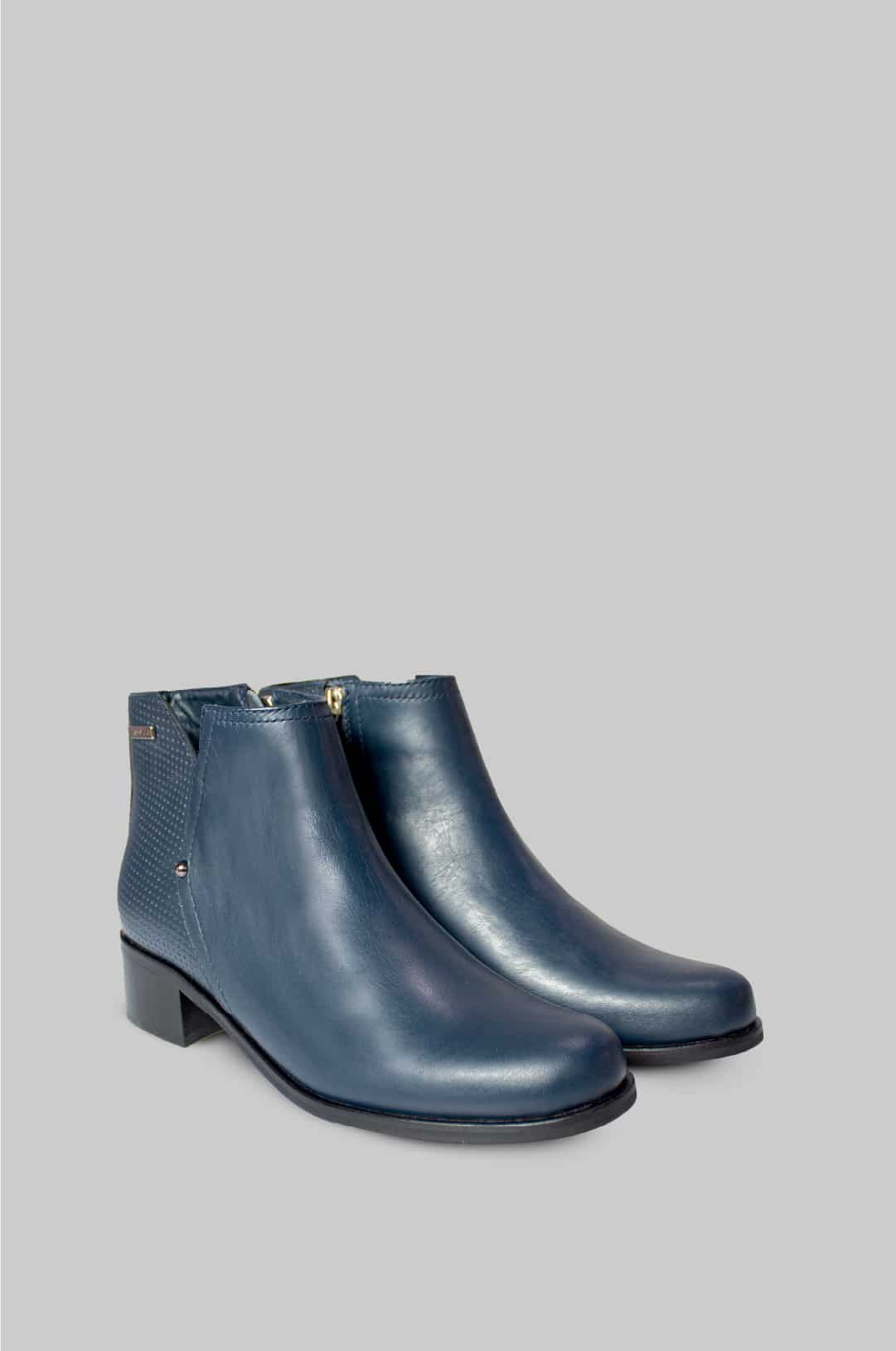 BOTINES PARA MUJER NILUS CUERO AZUL SANTORINI - vista 2