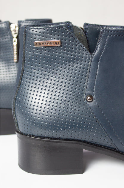 BOTINES PARA MUJER NILUS CUERO AZUL SANTORINI - vista 3