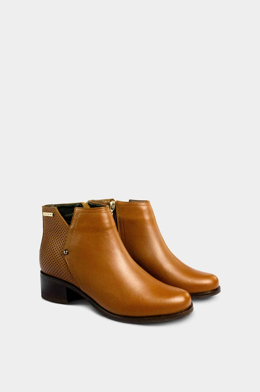 BOTINES PARA MUJER NILUS CUERO MIEL SANTORINI - vista 2