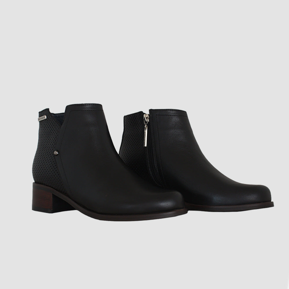 BOTINES PARA MUJER NILUS CUERO NEGRO SANTORINI - vista 3
