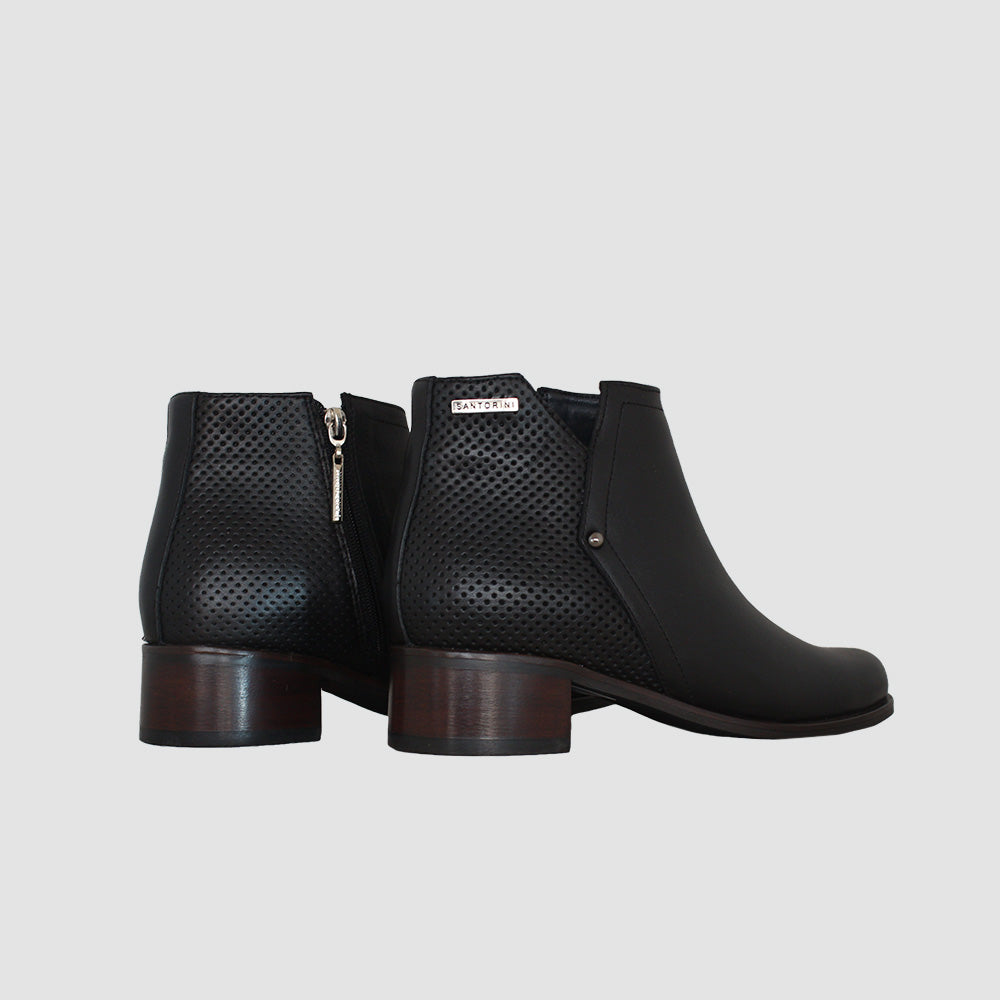 BOTINES PARA MUJER NILUS CUERO NEGRO SANTORINI - vista 4