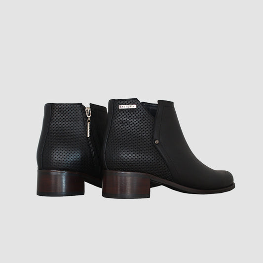 BOTINES PARA MUJER NILUS CUERO NEGRO SANTORINI - vista 4