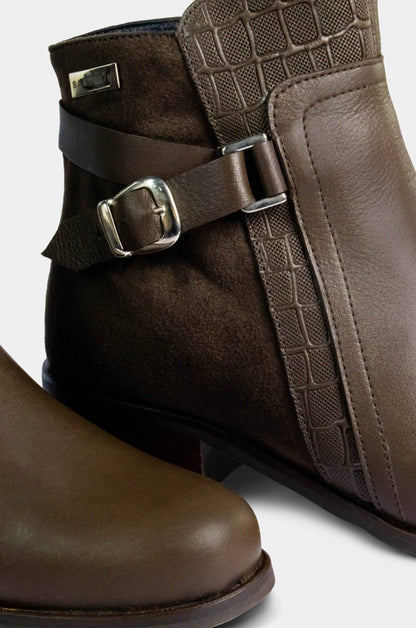 BOTINES PARA MUJER PERETEA CUERO CAFE SANTORINI - vista 3