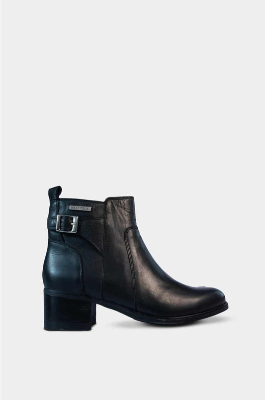 BOTINES PARA MUJER PULINA CUERO NEGRO SANTORINI - vista principal