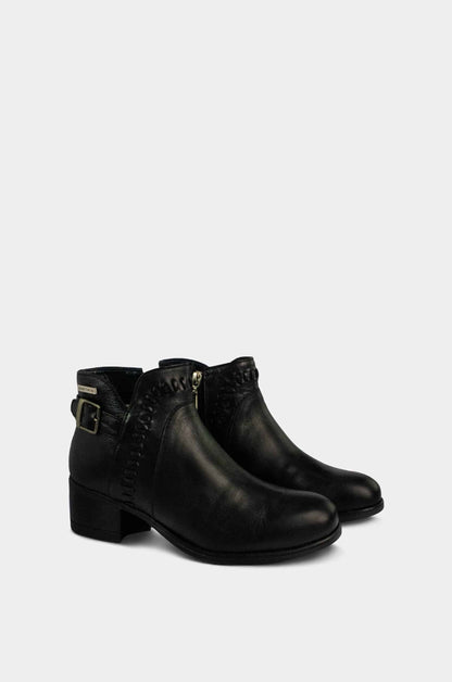 BOTINES PARA MUJER SATEL CUERO NEGRO SANTORINI - vista 2