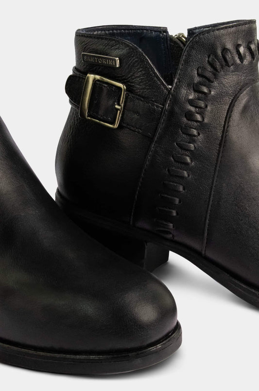 BOTINES PARA MUJER SATEL CUERO NEGRO SANTORINI - vista 3