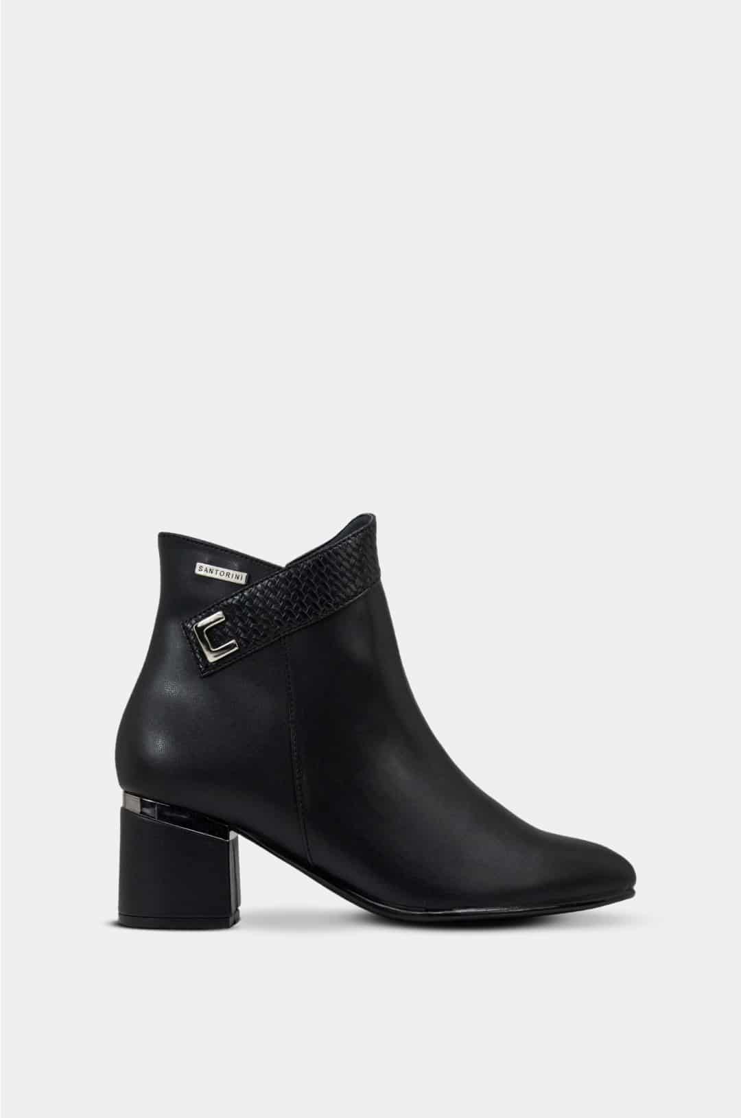 BOTINES PARA MUJER SEDA NEGRO SANTORINI - vista principal