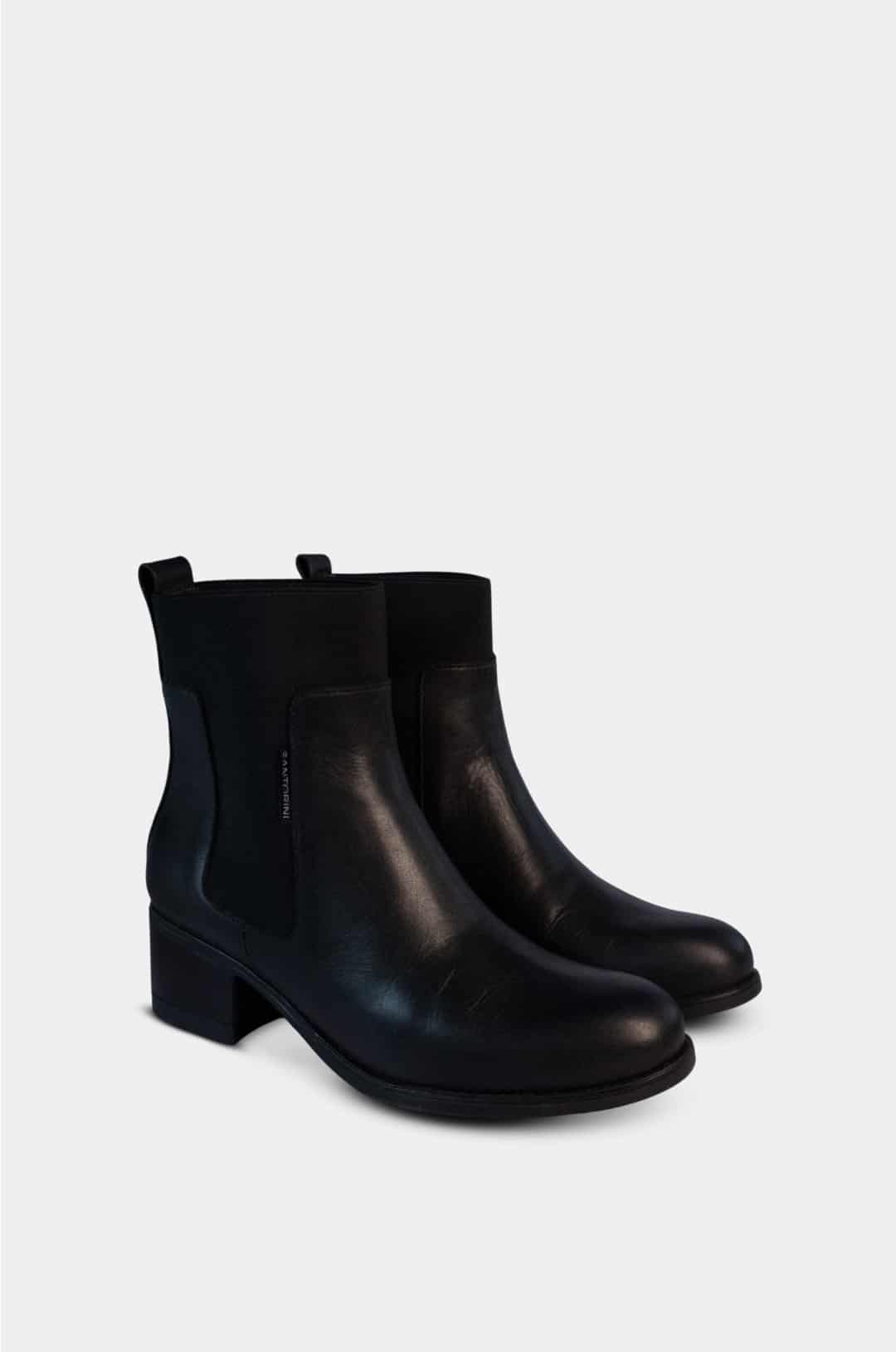 BOTINES PARA MUJER SORALI CUERO NEGRO SANTORINI - vista 2