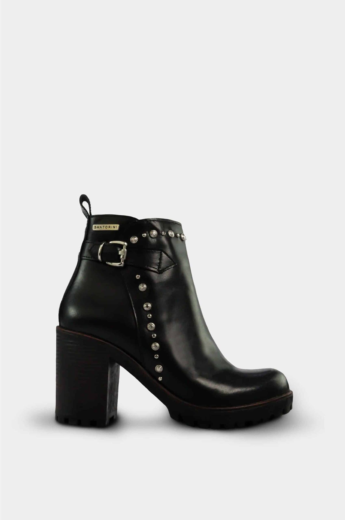 BOTINES PARA MUJER WARA CUERO NEGRO SANTORINI - vista principal