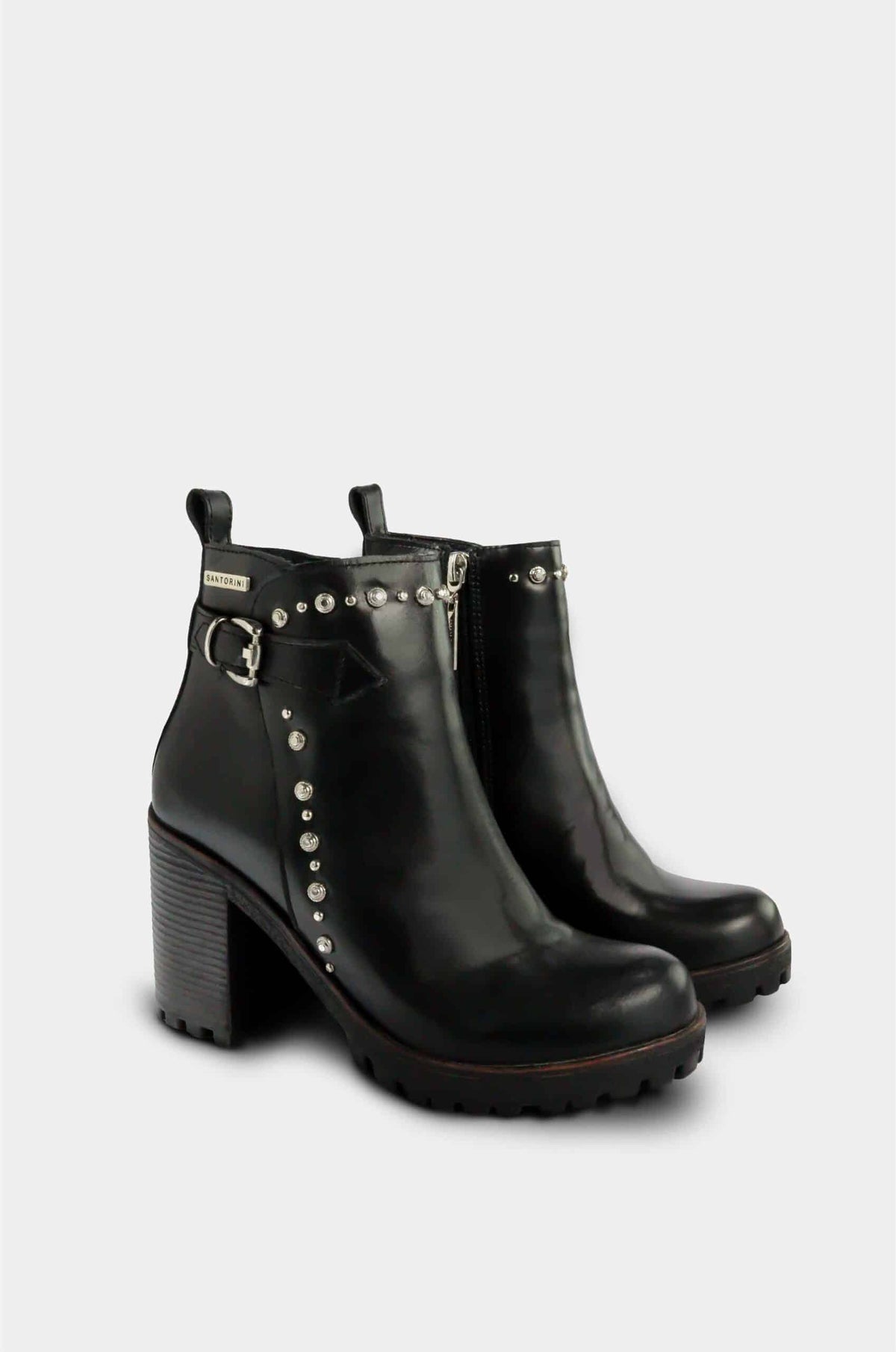 BOTINES PARA MUJER WARA CUERO NEGRO SANTORINI - vista 2