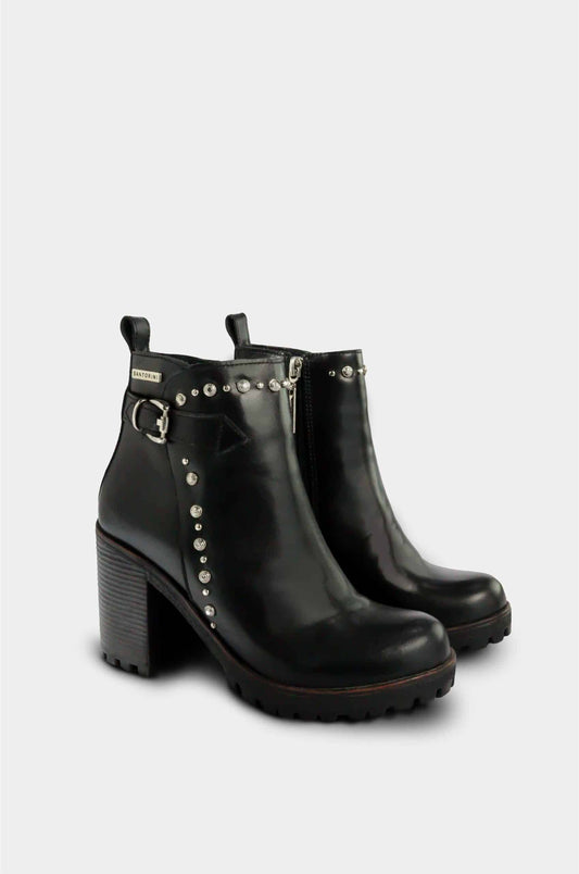 BOTINES PARA MUJER WARA CUERO NEGRO SANTORINI - vista 2
