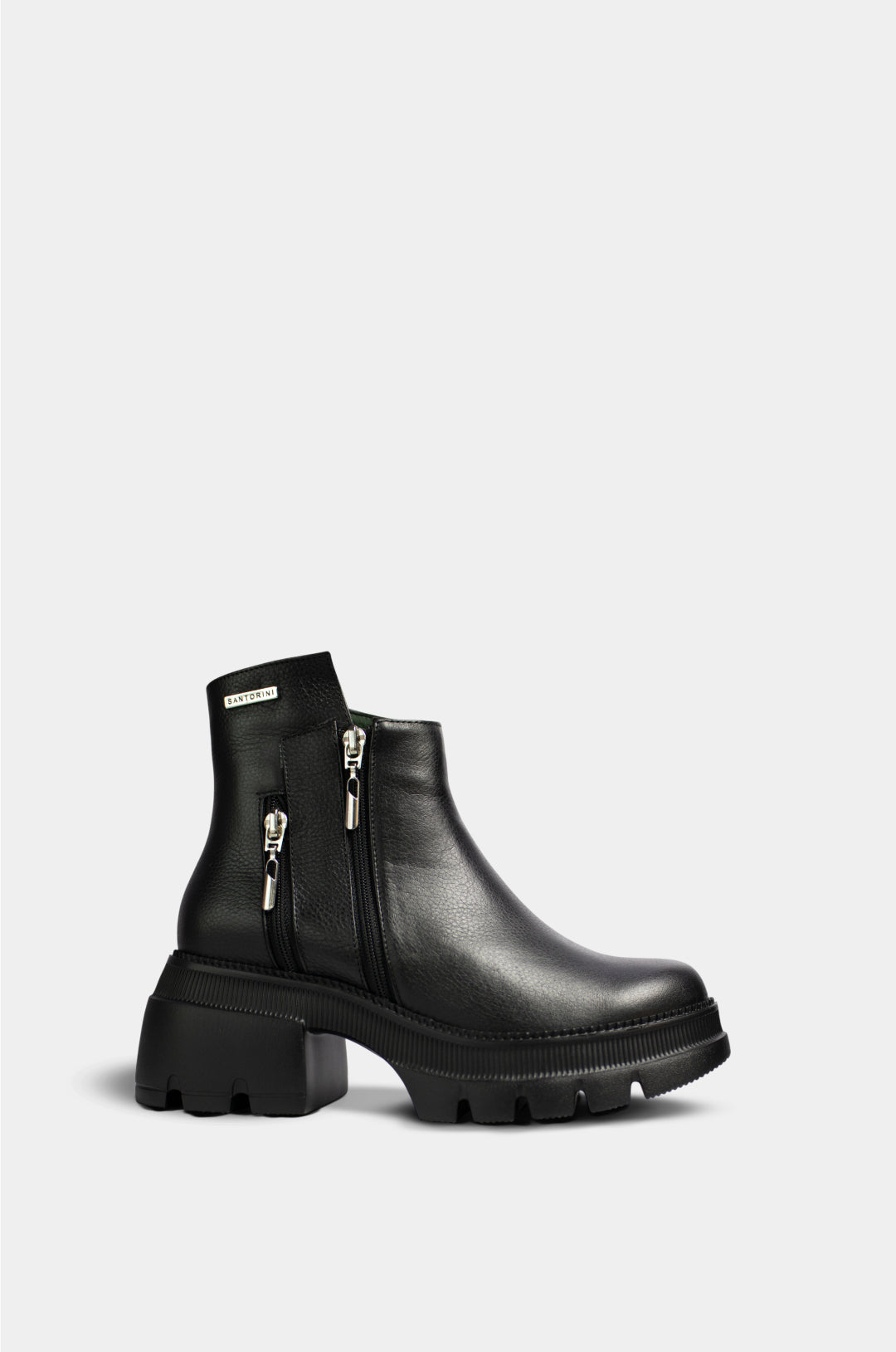 BOTINES PARA MUJER ZOE CUERO NEGRO SANTORINI - vista principal