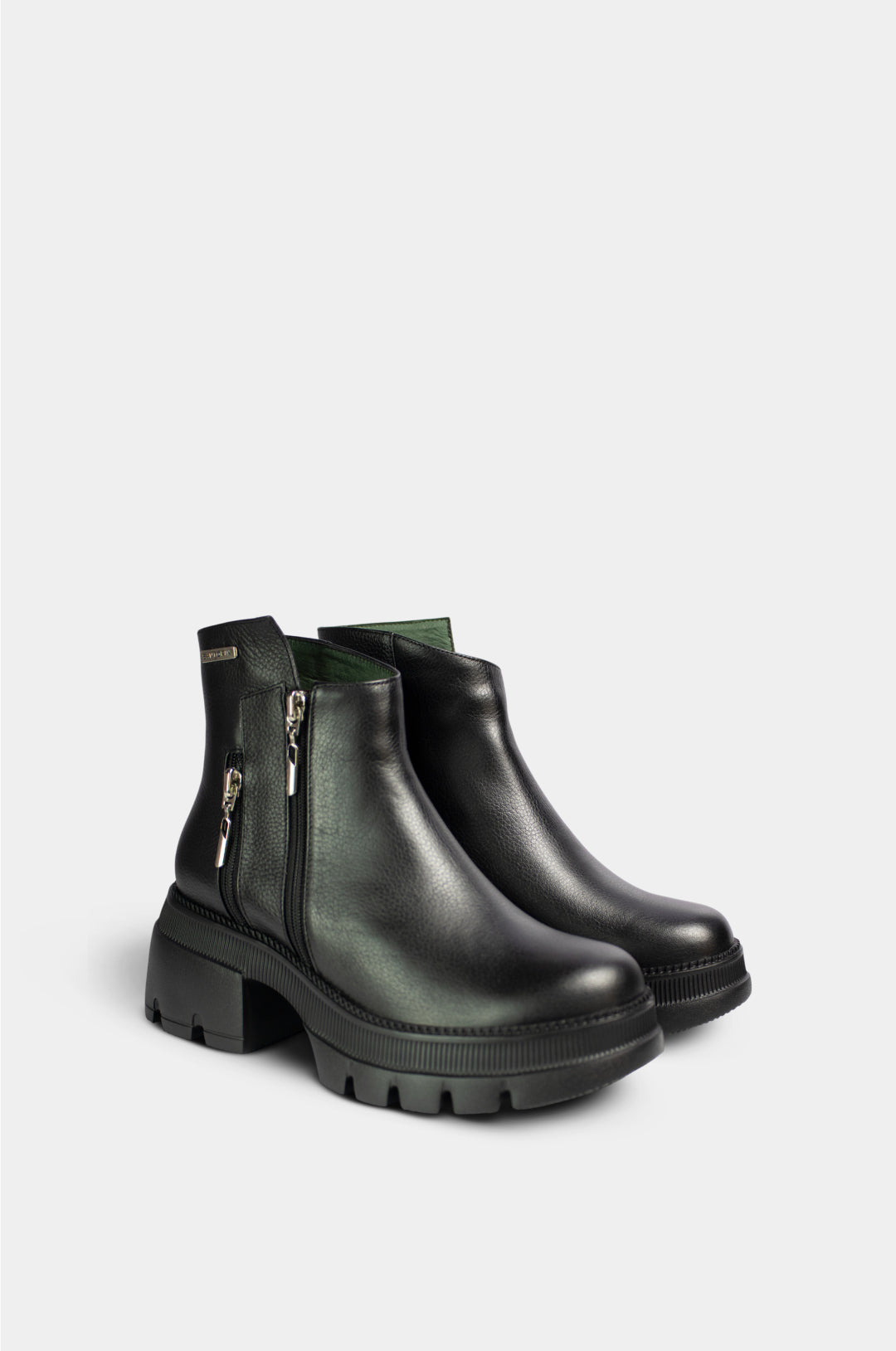 BOTINES PARA MUJER ZOE CUERO NEGRO SANTORINI - vista 2