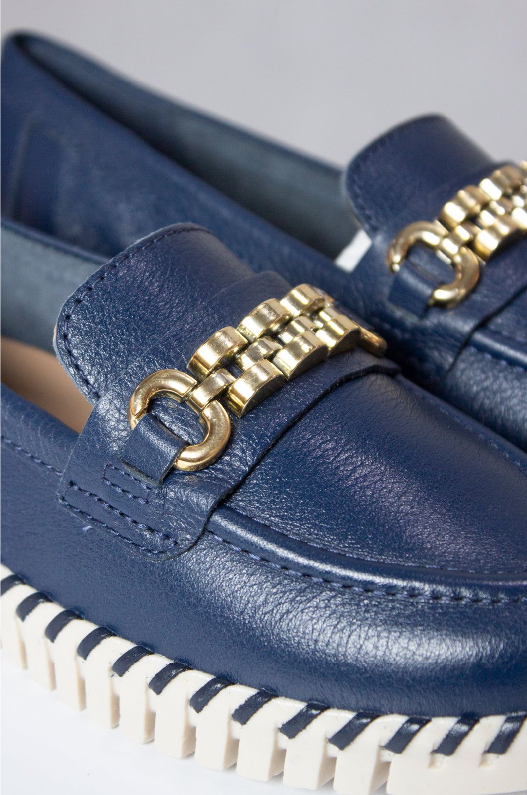 MOCASINES PARA MUJER CECILIA CUERO AZUL BOTTERO - vista 3