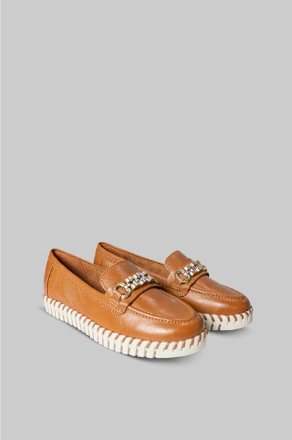 MOCASINES PARA MUJER CECILIA CUERO MIEL BOTTERO - vista 2
