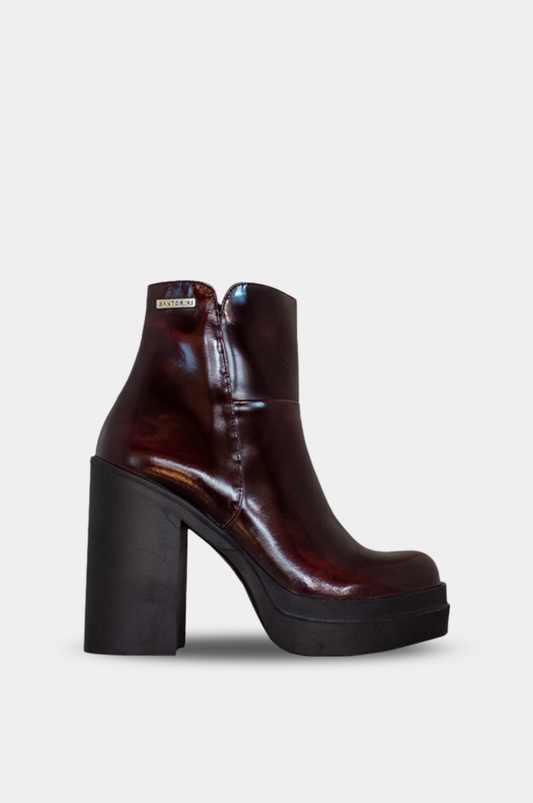 BOTINES PARA MUJER MINTA CUERO VINOTINTO