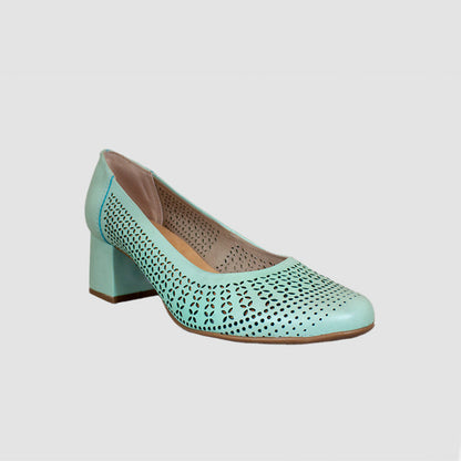 TACONES PARA MUJER ORIAN CUERO VERDE SANTORINI - vista 2