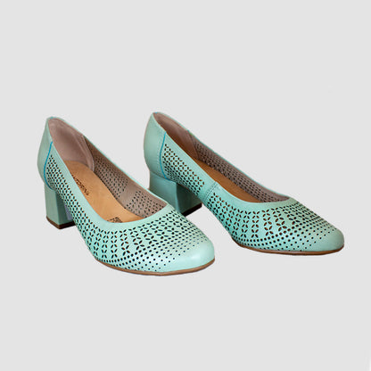 TACONES PARA MUJER ORIAN CUERO VERDE SANTORINI - vista 3