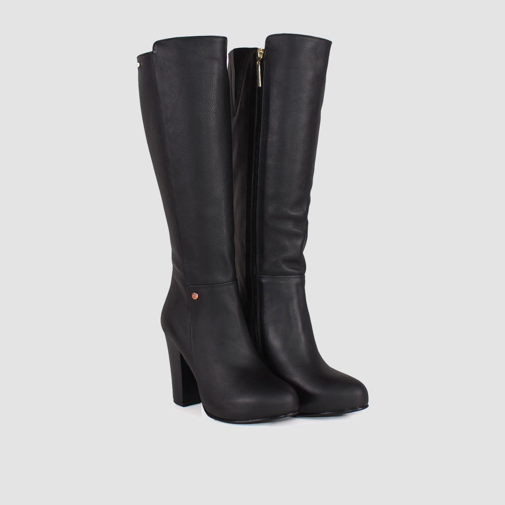 BOTAS PARA MUJER TAI CUERO NEGRO